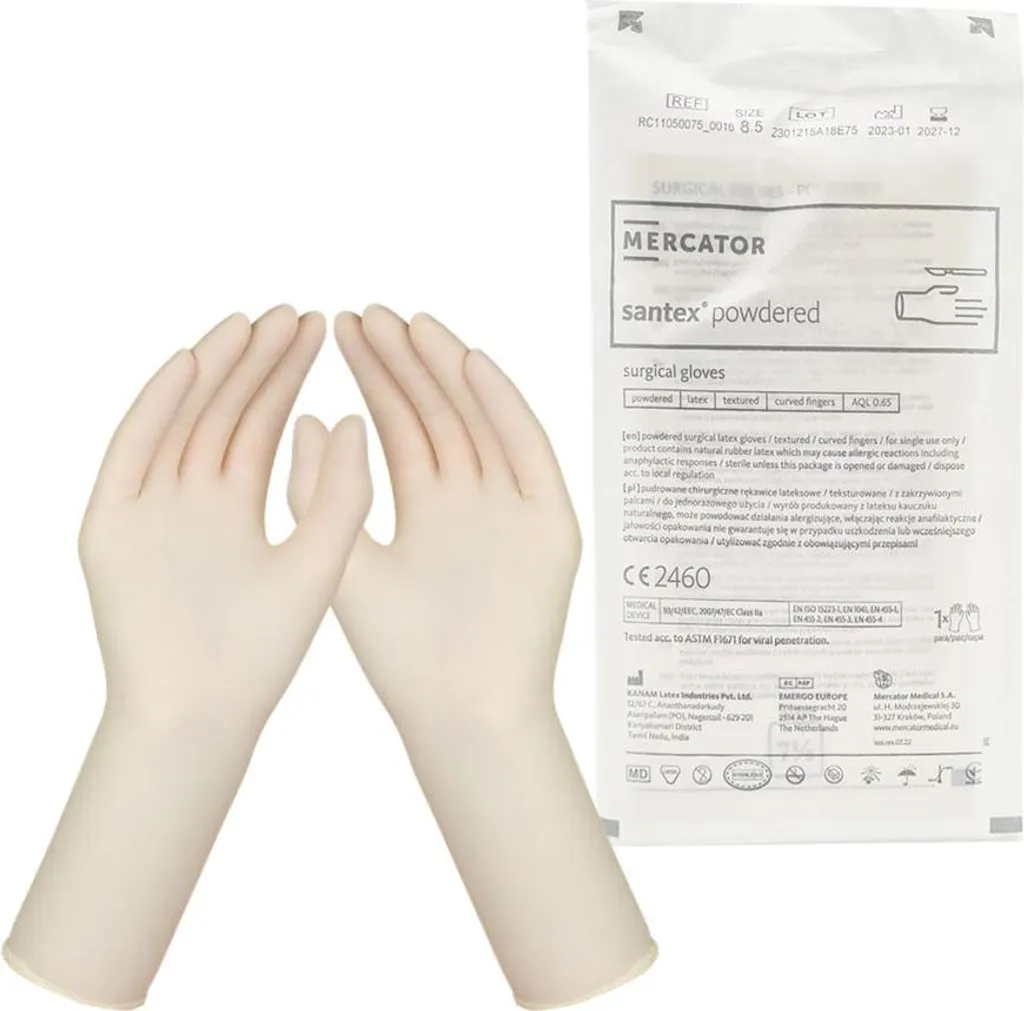 Acquista Guanti Chirurgici Sterili 8,5 | Lattice Talcato Santex Miglior Prezzo