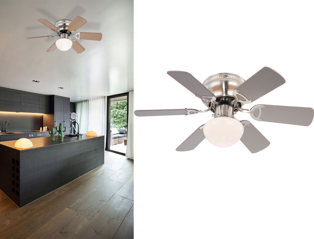 Globo Lighting ventilátor kovový nikl matný, 1x E27 Obrázek produktu 9