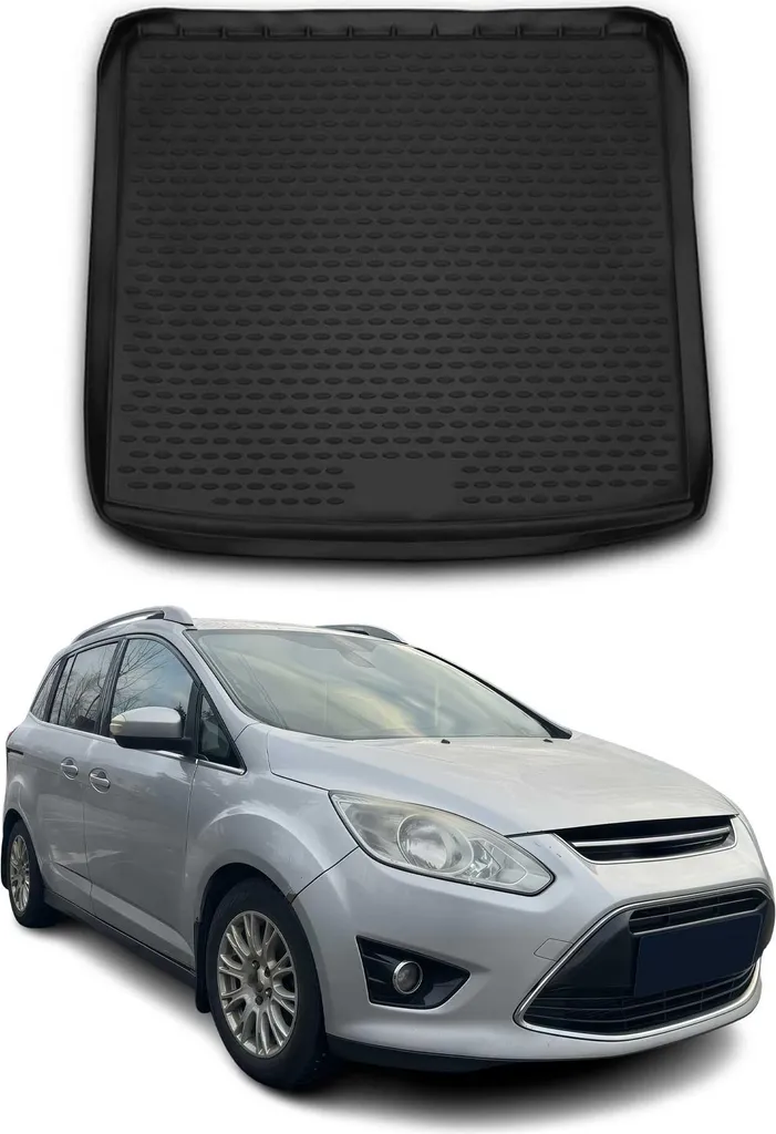 Tappetini 3D Ford Grand C-Max 2010-2019 TPE Nero - Set su misura
