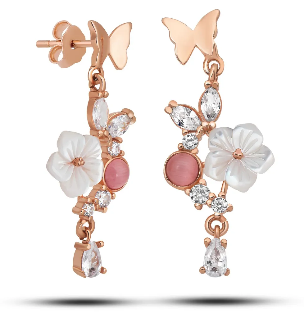 Boucles d'oreilles pendantes en argent pour mariage ou soirée habillée