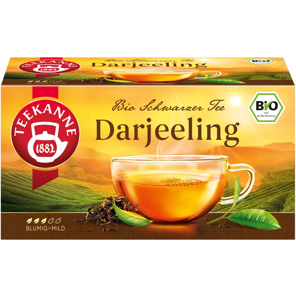 Teekanne Darjeeling Schwarzer Tee blumig mild im Geschmack 35g