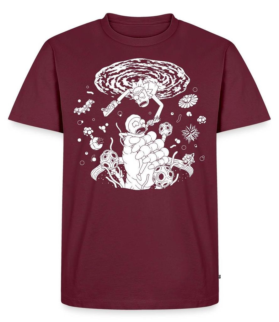 Spreadshirt Rick & Morty Raumportal Männer Premium T-Shirt, S, Burgunderrot