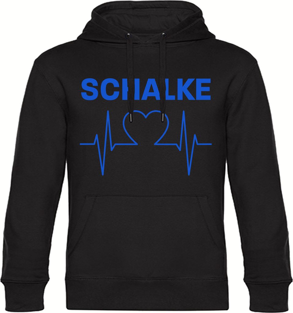 multifanshop Kapuzen Sweatshirt - Schalke - Herzschlag, schwarz, Größe M