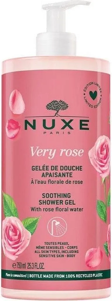 Nuxe Very Rose Gel Douche Apaisant 750 ml - Soin Nettoyant Hydratant