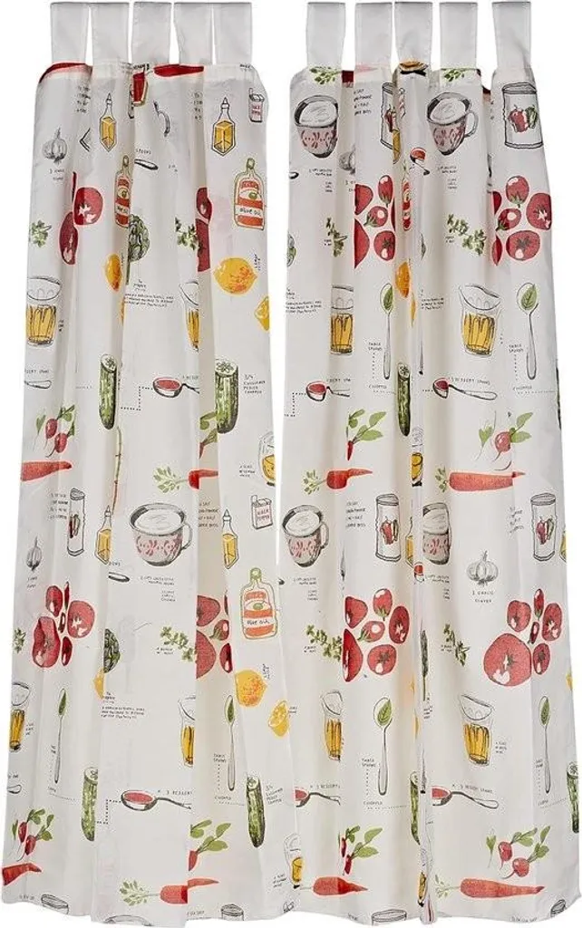 Rideaux de cuisine vitrage à motifs Vin et Bouteilles 100 x 140 cm Duo