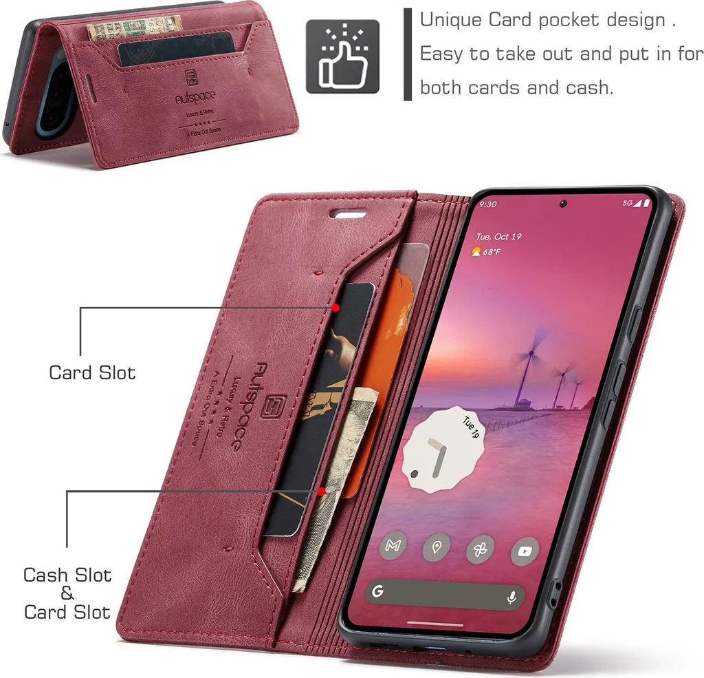 TEDTIKJT Cover per Google Pixel 9/Google Pixel 9 Pro Pelle