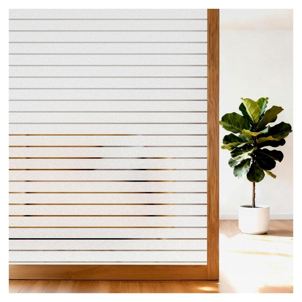Fensterfolie Streifen 44,5 x 200 cm, blickdicht, selbstklebend, statisch haftend, Anti-UV, Sichtschutz für Zuhause und Büro