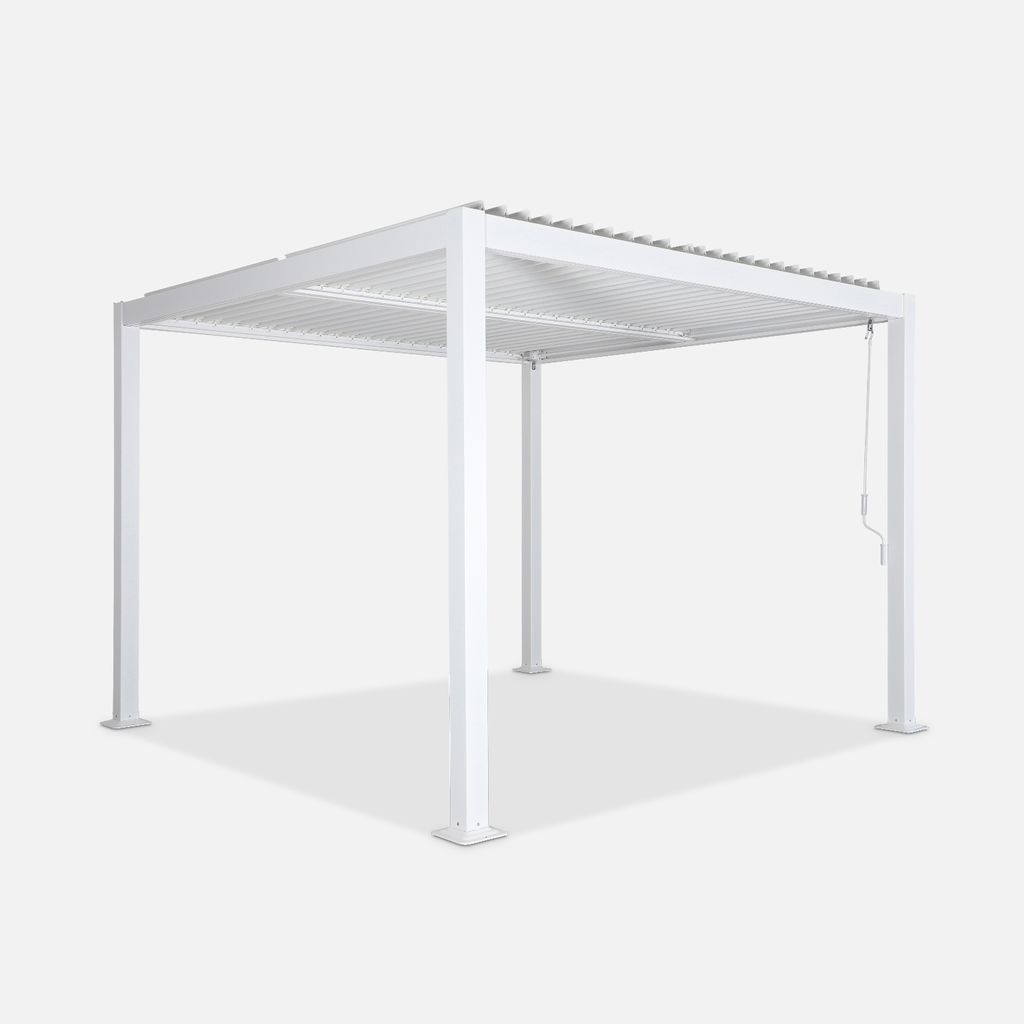 Pergola bioclimatica 3x3m in alluminio e acciaio, lamelle Immagine del prodotto 