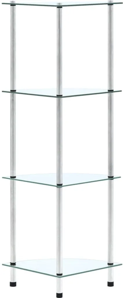 Colonna in Vetro 30x30x100 cm: Scaffale Design Moderno 4 Livelli