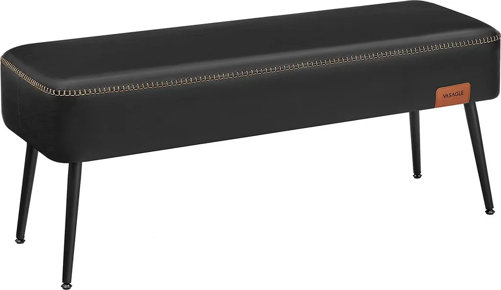 Banc noir en similicuir EKHO avec coutures travaillées et design chic