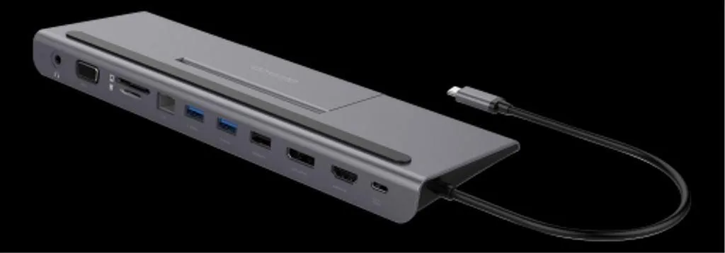 Deltaco Station d'accueil USB-C 11-en-1 avec Power Delivery 85W Argent