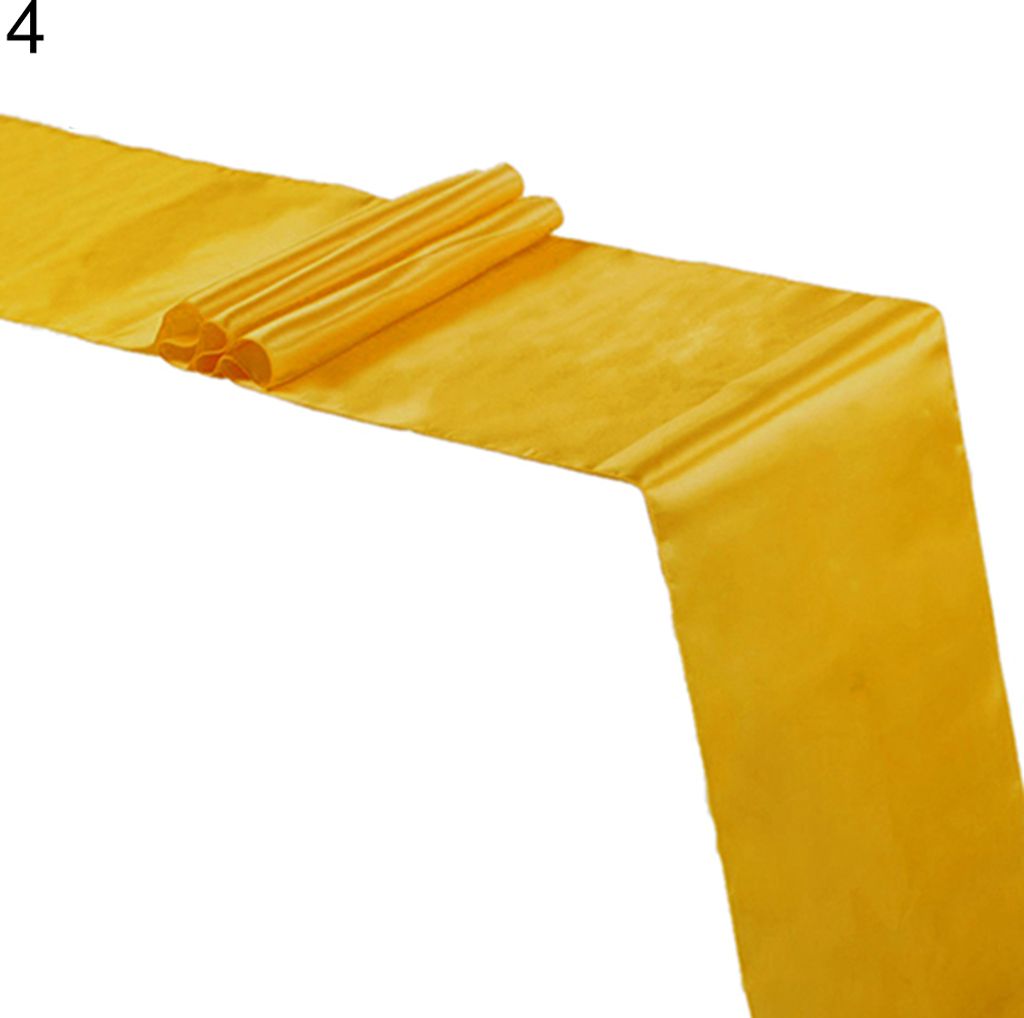 108 Zoll x 12 Zoll Silky Tisch Runner Stoff Hochzeit Veranstaltungsort Dekorationen Party-Gold