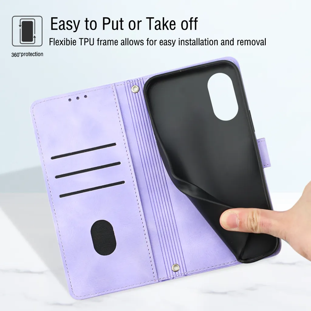 Cover per OPPO Reno8 T 5G Viola: Protezione Bimbi e Funzione Stand Video - 5
