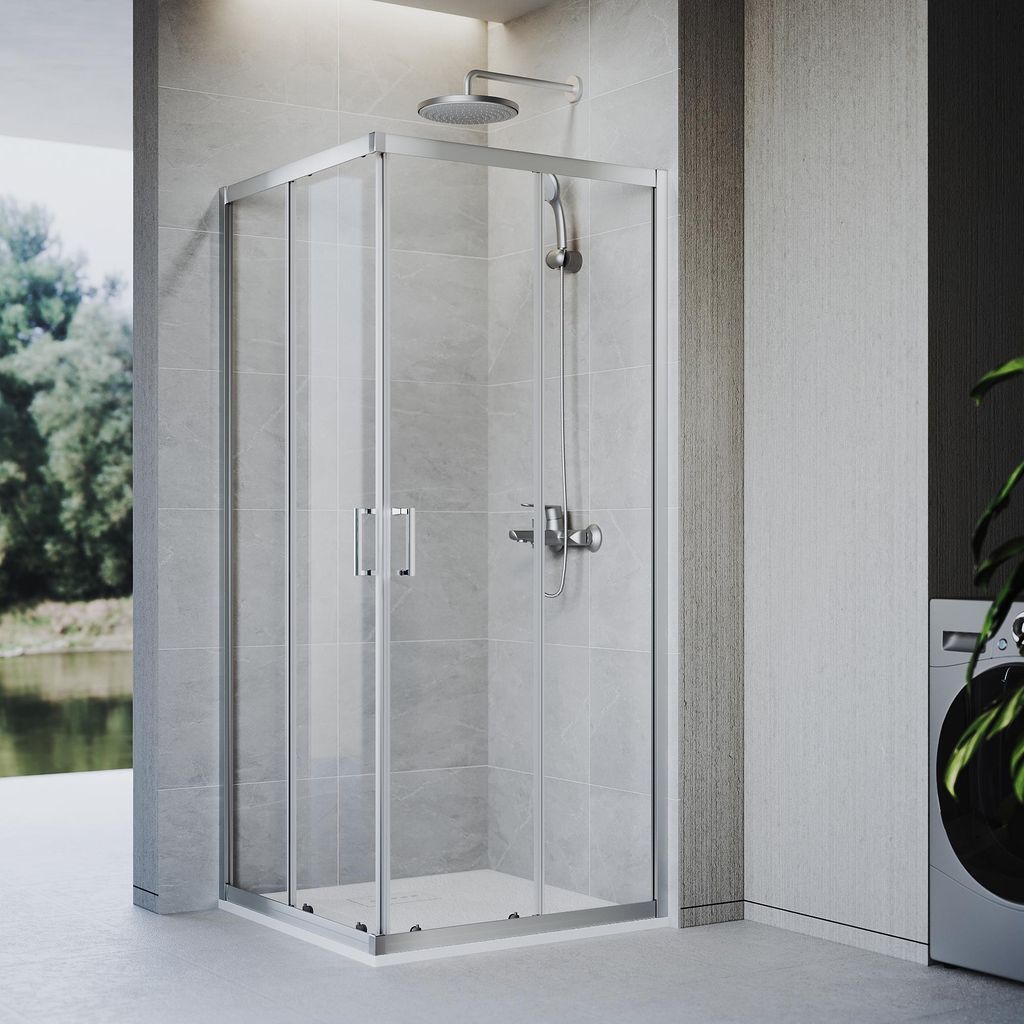 SONNI 70 x 80 x 185 cm argent Paroi de douche , porte Image du produit 