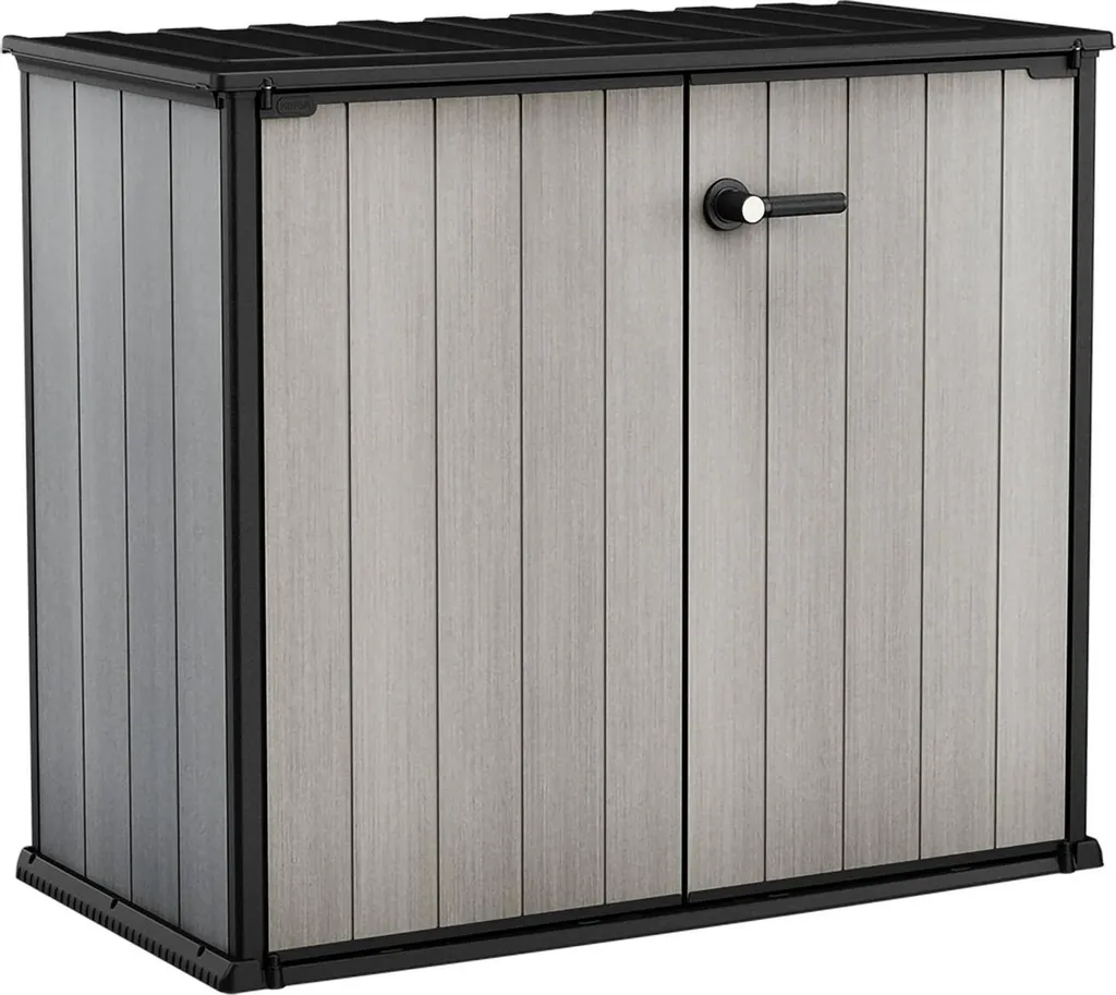 Armoire Keter DUOTECH 1000L avec parois peignables et aspect bois naturel