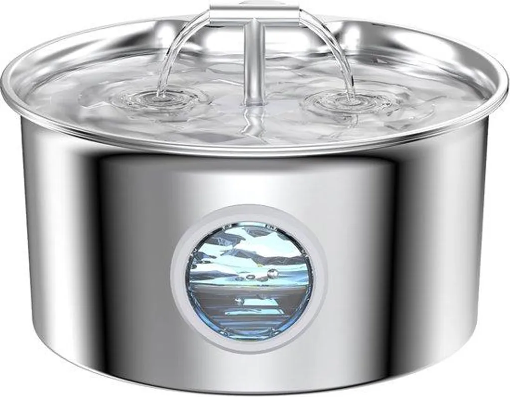 Distributeur eau chat inox : Abreuvoir avec bouchon double face tuyau
