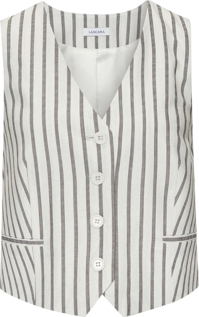 LASCANA Anzugweste creme-schwaz gestreift Größe 36