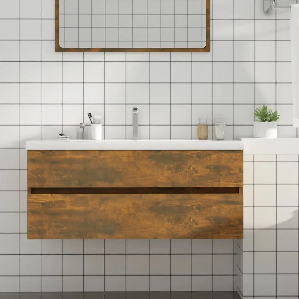 Mobile Lavabo Sospeso 100cm Rovere Affumicato Maison Exclusive | Arredo Bagno