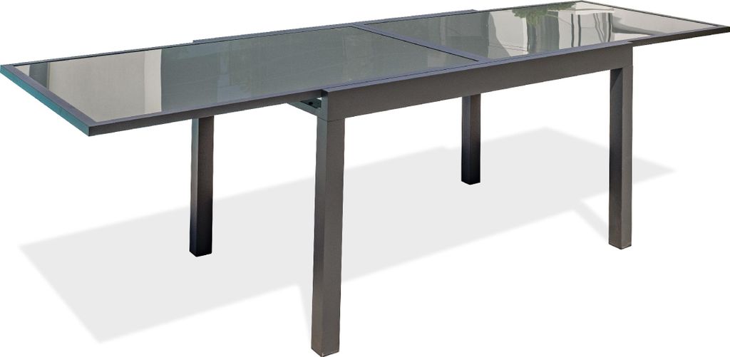 Ausziehbarer Gartentisch 10 P, Aluminium/Glassplatte Produktbild 