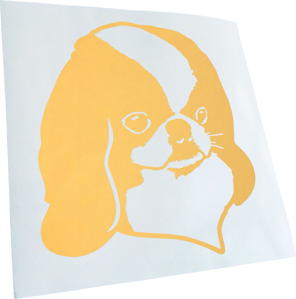 Kiwistar - Autoaufkleber - Japanese chin Hund - Gelb - 11x10cm - Aufkleber für Auto, Laptop, Fahrrad, LKW, Motorrad mehrfarbig JDM Decal Racing