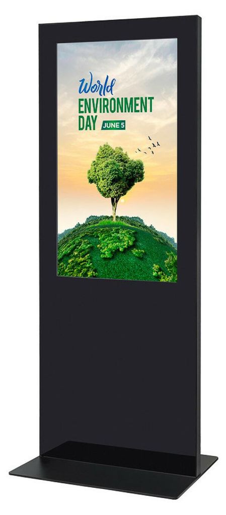 Showdown Displays Digitale Infostele Slim Schwarz 50" mit Samsung-Bildschirm