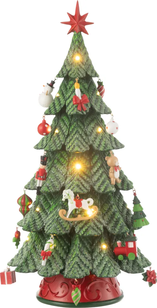 Petit Sapin de Noël LED en Résine J-Line - Objet Décoratif Lumineux