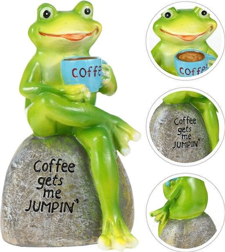 Figurine de grenouille en céramique émaillée pour décoration de jardin