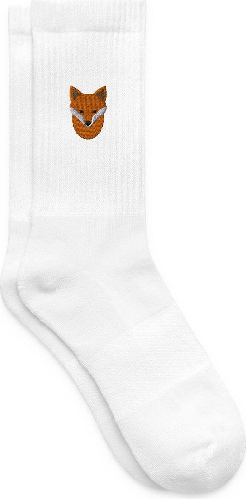 Spreadshirt Gestickter Fuchs Für Naturfans Und Ruhige Köpfe Tennissocken, 37-41, Weiß