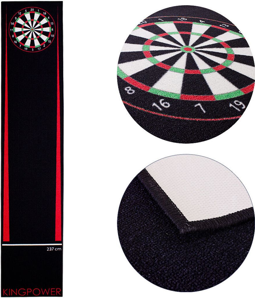 Dart Darts Teppich Dartteppich Dartmatte 290x60 cm Steeldart Dartpfeile Dartboard Zubehör Abwurflinie Schutz Gummi Dartscheibe verschiedene Design...