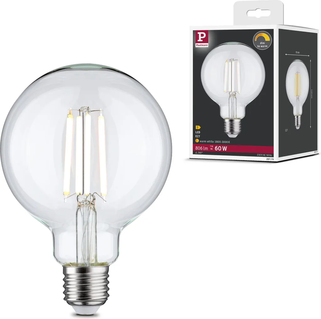 Lampadina LED Paulmann Globo G125 Filament 230V: Design d'Eccellenza