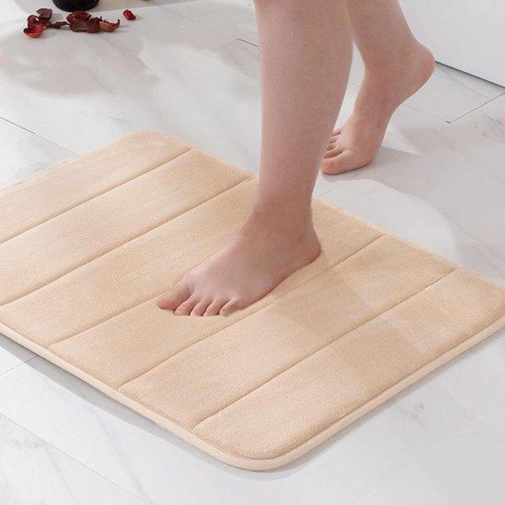 Traagschuim-badmat, 40 x 60 cm, beige, antislip, wasbaar, für Badezimmer