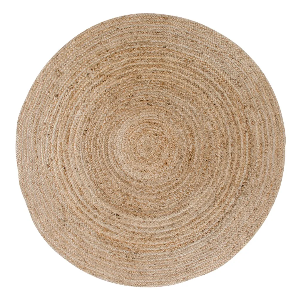 Tapis rond Broom Ø180 cm en jute naturel tressé pour salon et chambre