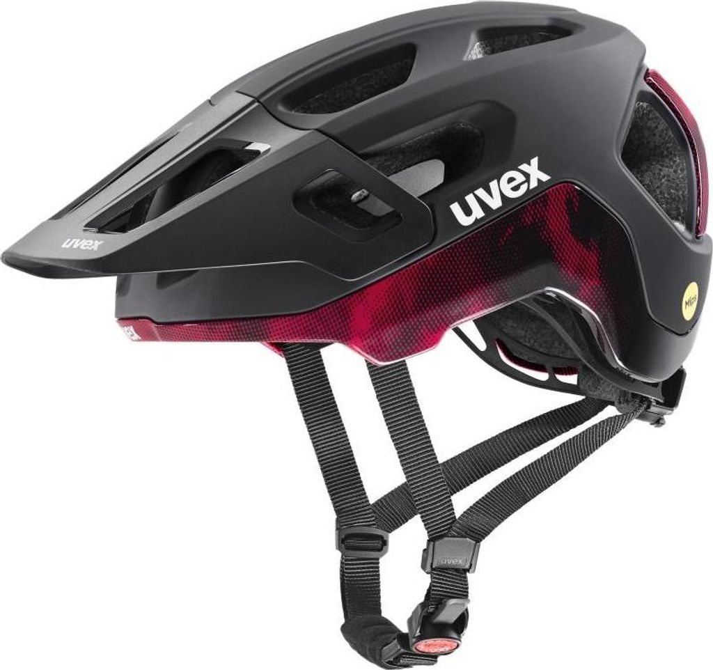 Helm Uvex React Mips schwarz-rubinrot matt größe 59-61 cm S41.0.712.1017