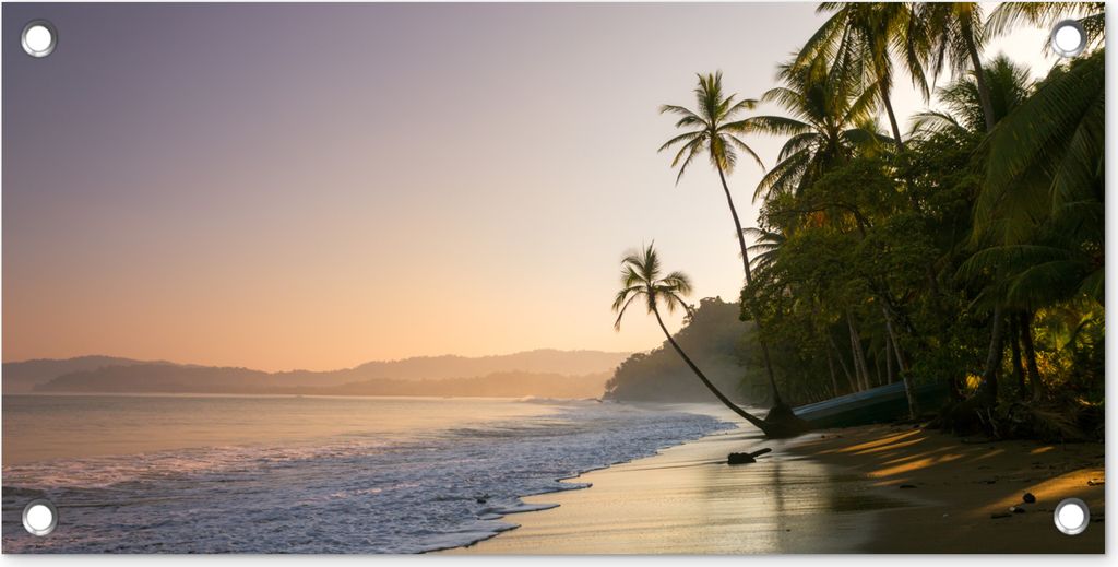 MuchoWow 60x30 cm Outdoor-Poster Gartendeko Sichtschutz Garten Poster für den Garten Strand - Meer - Palme