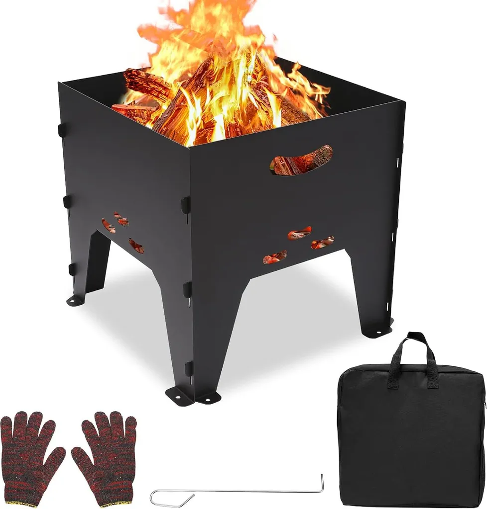 Brasero de camping pour soirées d'été - Bol à feu portable petit format