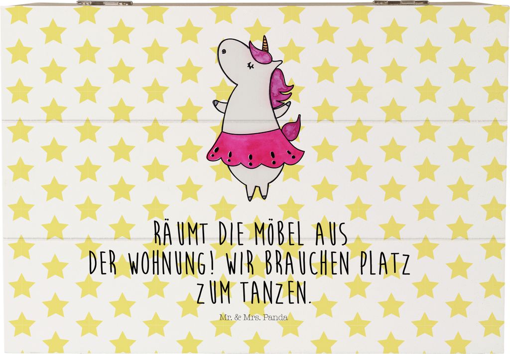 Mr. & Mrs. Panda Erinnerungsbox Einhorn Ballerina 22 x 15 cm - Weiß - Geschenk, Spaß, schatztruhe, Kiste mit Deckel, Unicorn, schmuckbox, Tanzen,...