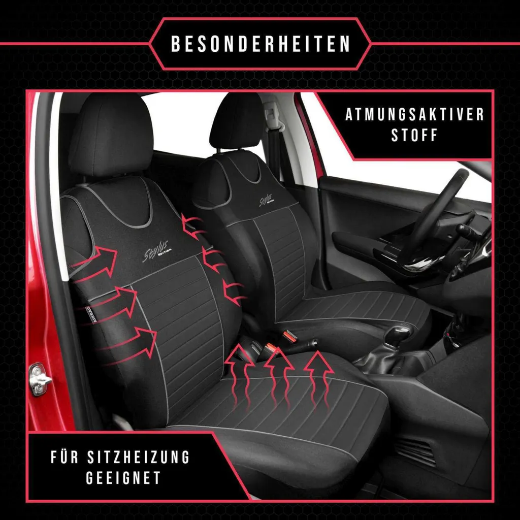 Offerta Coprisedili Auto Volvo S60 | Set 9 Pezzi Grigio Universali - 3