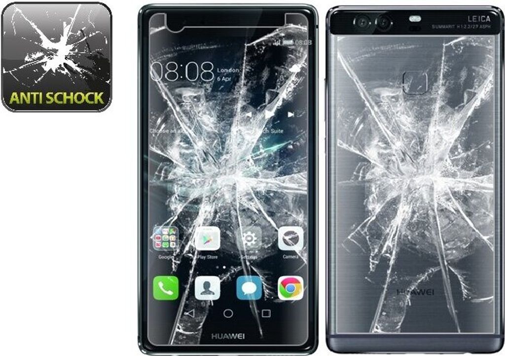 4x Panzerfolie für Huawei P9 ANTI-SCHOCK Displayschutzfolie Schutzfolie KLAR FB