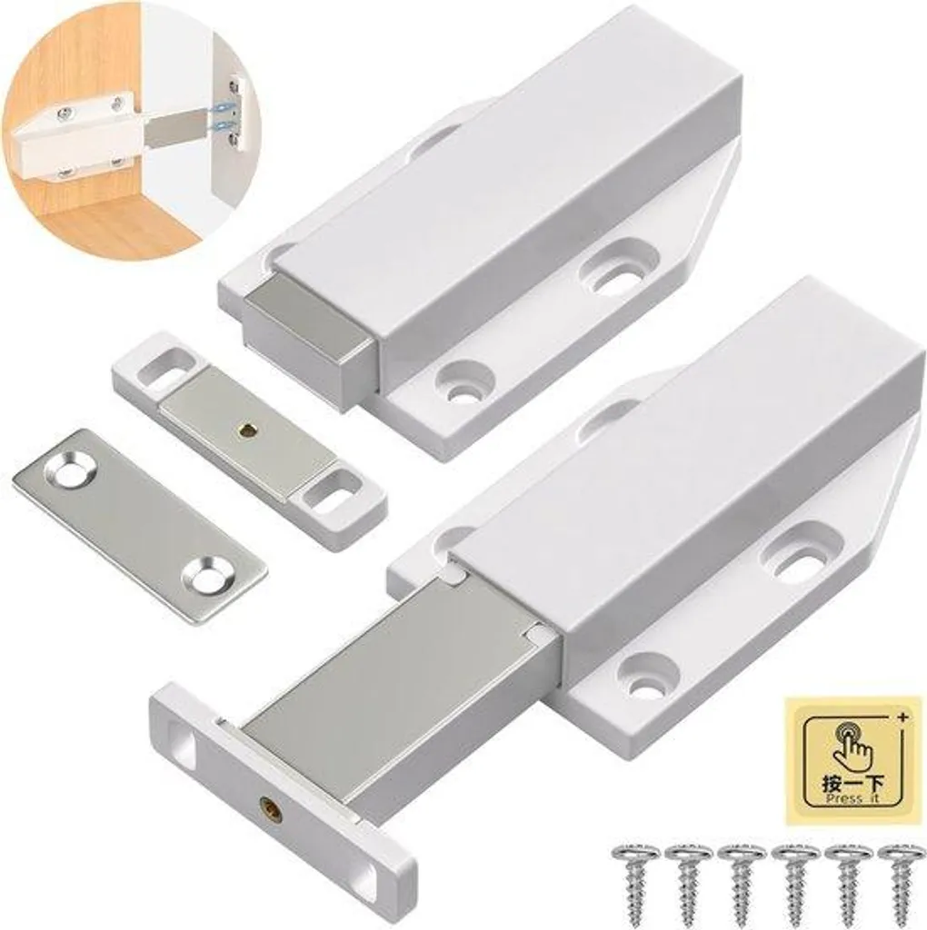 Fermeture de meuble sans poignée : Lot de 2 Push to Open pour grand placard