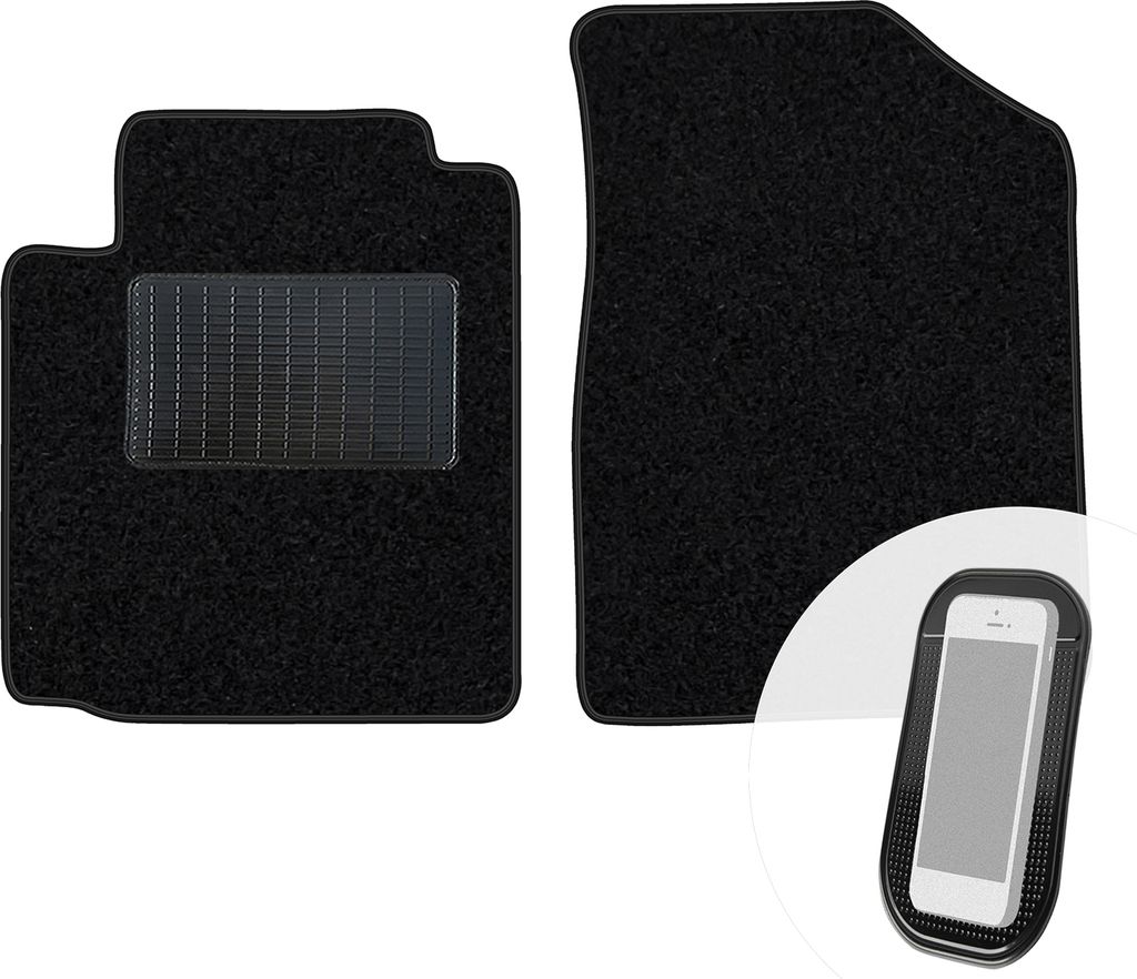 moto-MOLTICO Vorne Fußmatten Auto Velours Autoteppiche Schwarz Automatten Set 2-teilig passend für Toyota Yaris Verso 1999-2005