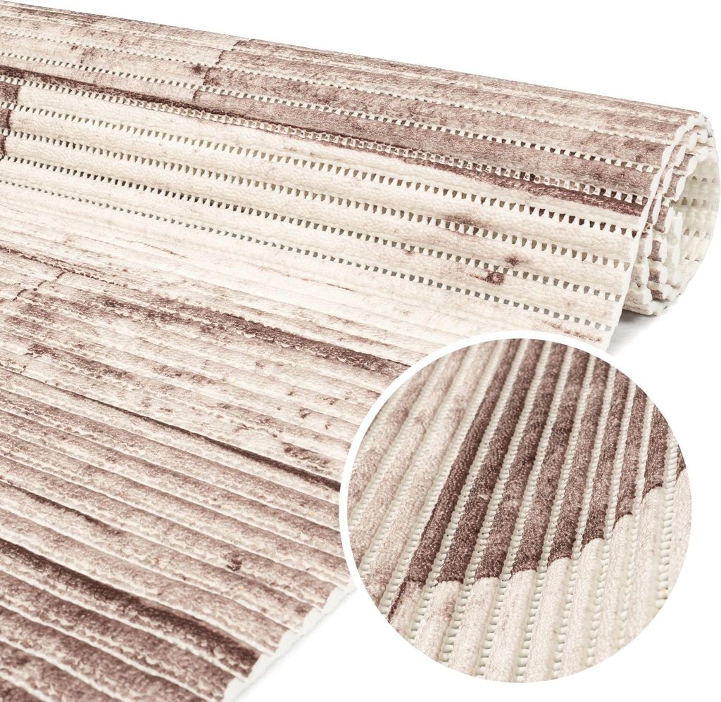 Badematte Anti-Rutsch-Matte für Bad Weichschaummatte Premium Holz Badvorleger Braun Breite 65 cm Länge 120 cm