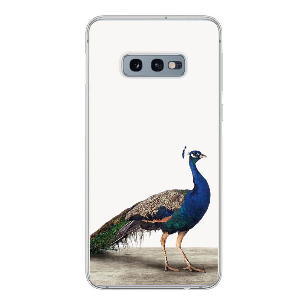 MuchoWow Handyhülle Schutzhülle Hülle für Samsung Galaxy S10e Pfau - Federn - Vogel - Kinder - Jungen - Mädchen Silikon Softcase Handy Hüll...