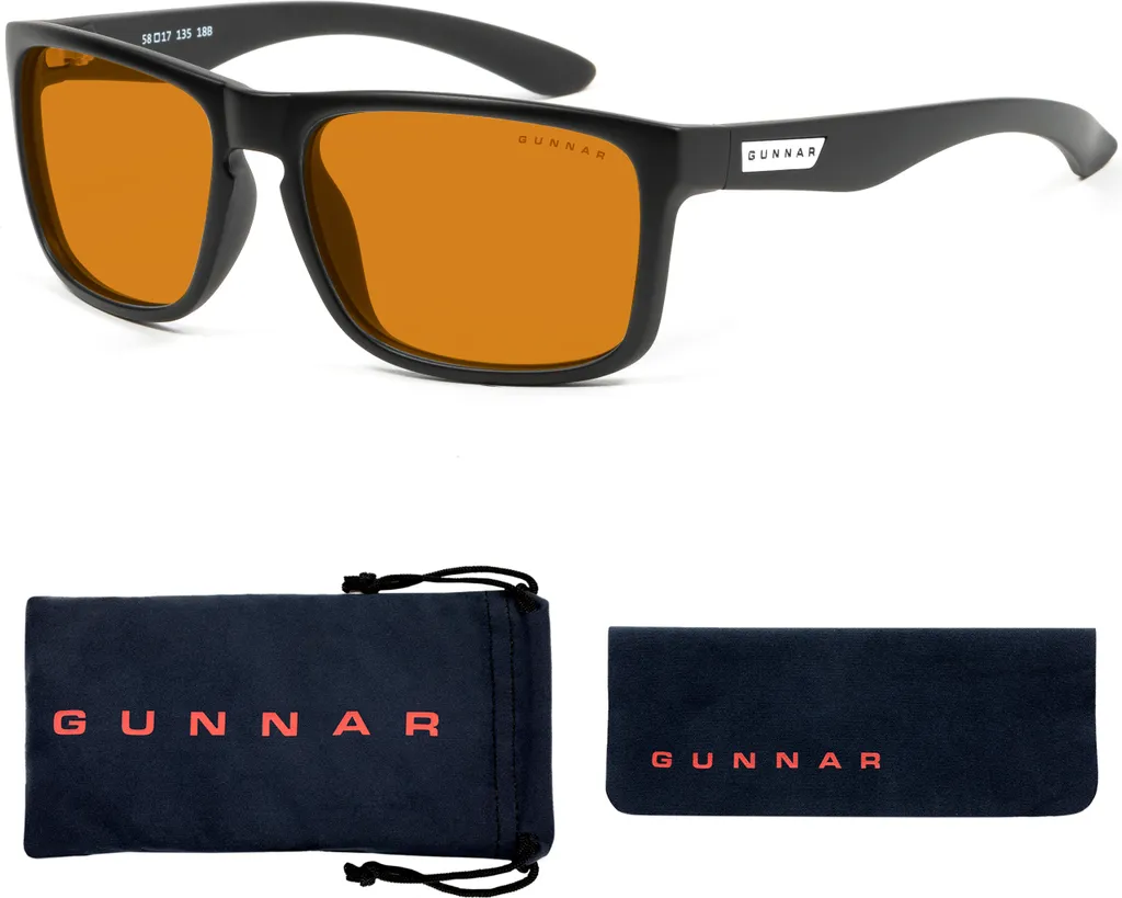 GUNNAR Intercept Occhiali Gaming Onyx Amber MAX - Protezione 98% Luce Blu