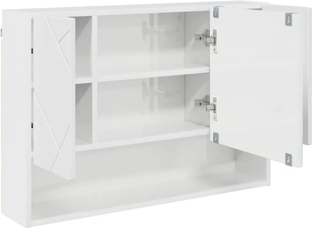 Specchiera Bagno 80 cm Bianco Lucido vidaXL | Design Minimalista - 5
