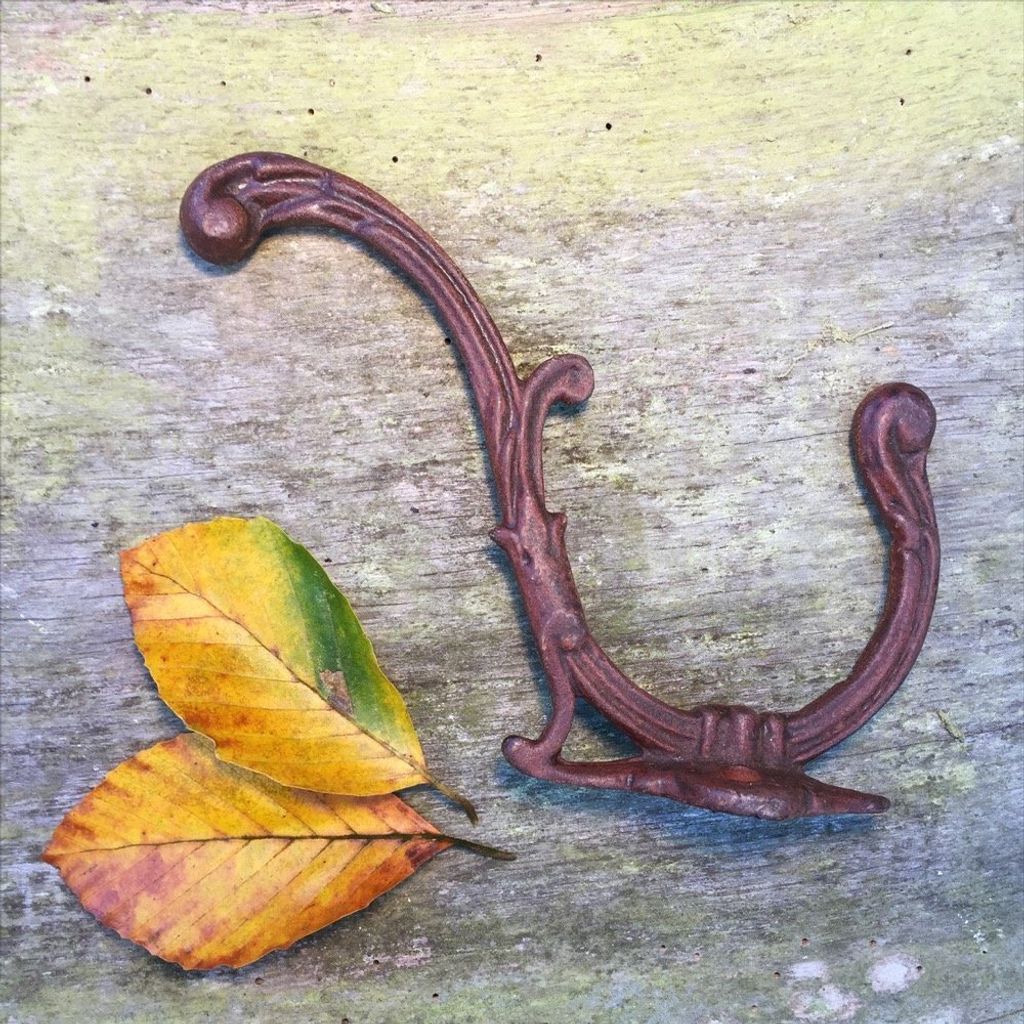 Garderobenhaken - stabile Haken für antike Wandgarderobe Haken floral braun