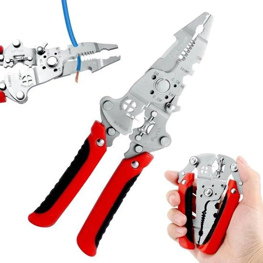 Dénudeur compact acier inoxydable rouge avec lames de haute précision