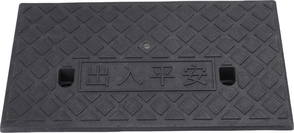 Einfahrtsschwellenrampe, schwarz, Gehweg mit doppelten festen Löchern und Schrauben für Laderampe, 500 x 270 x 120 mm