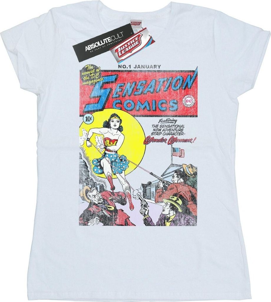 DC Comics - "Sensation Issue 1" T-Shirt für Damen BI45030 (XXL) (Weiß)