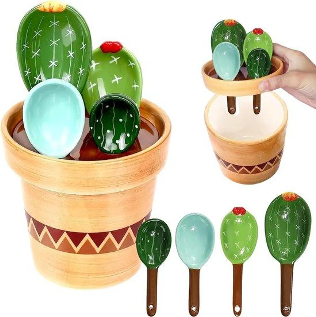 Set de Dosage de Cuisine Cactus - Cuillères de Mesure Éco-Conçues