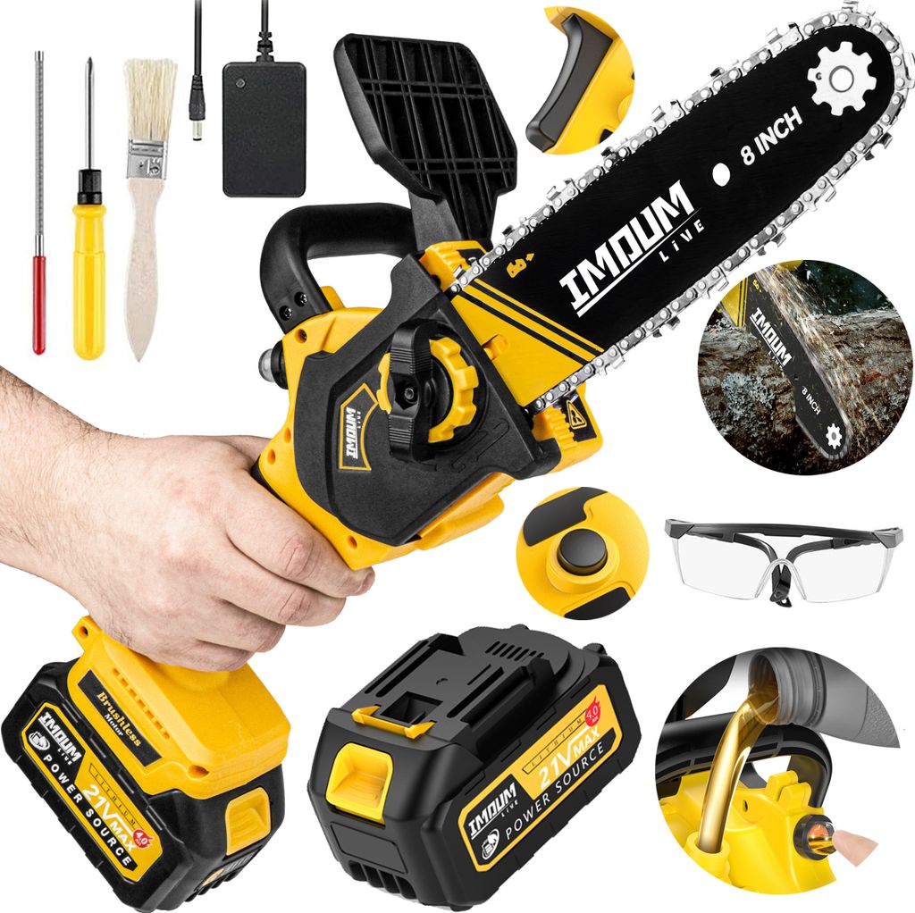 Piła łańcuchowa Imoum 900W akumulatorowa bezszczotkowa 8" Zdjęcie produktu 